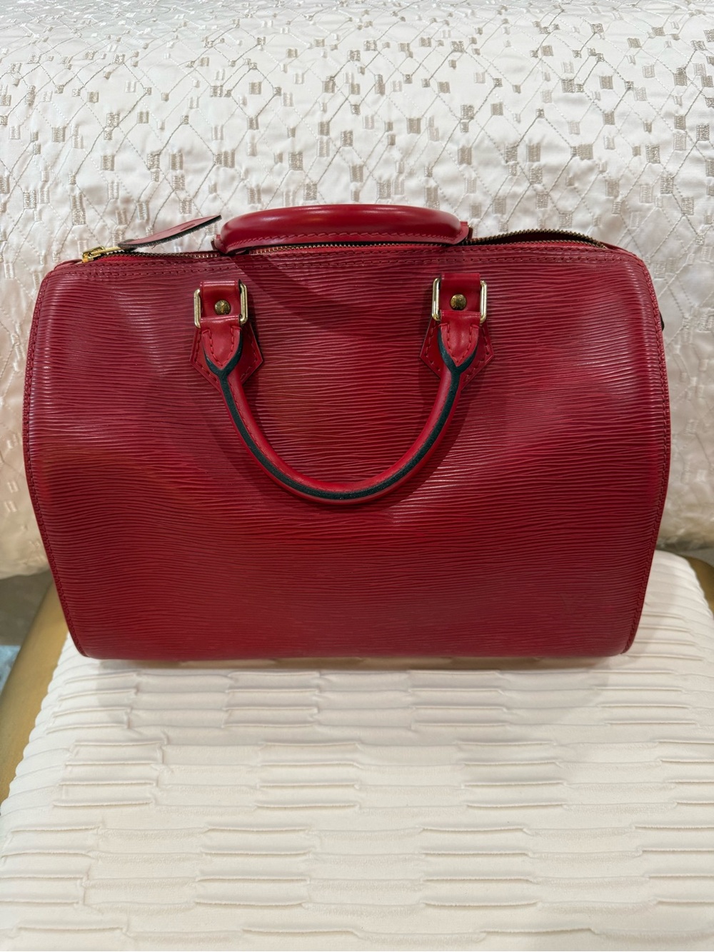 Classic Red Louis Vuitton???? Not sure. Bowling Leather Satchel - Women's Handba